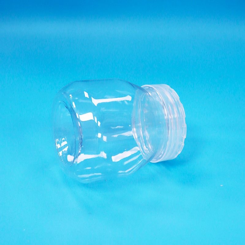 Piccoli biscotti di caramelle vuoti trasparenti PET barattolo di plastica con tappo a vite Grado alimentare Bpa libero