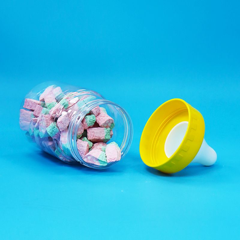 Barattolo sigillato in plastica PET trasparente per uso alimentare con tappo a vite per caramelle, biscotti