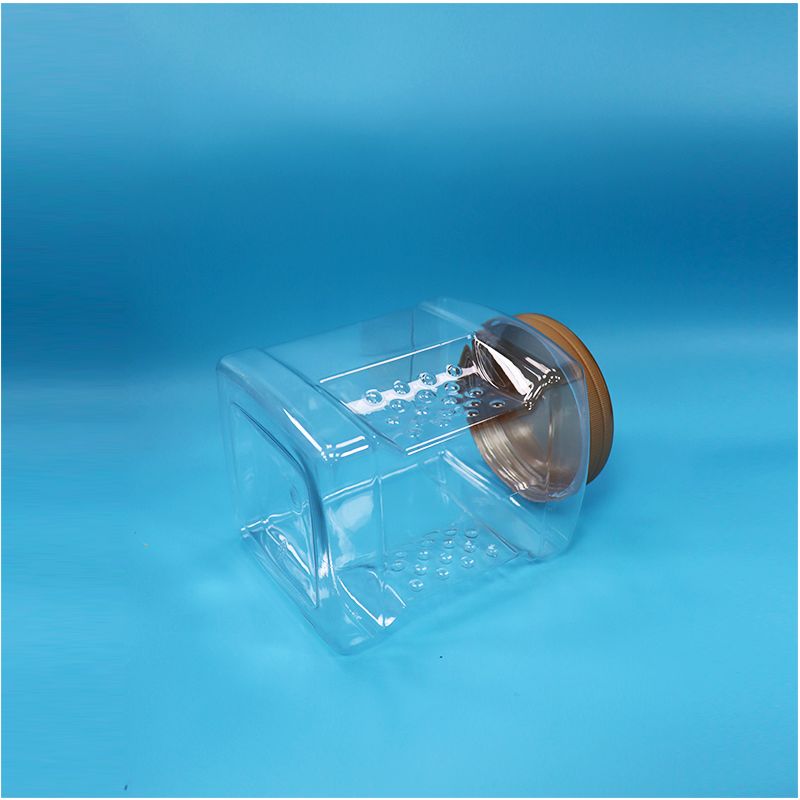 Barattoli in PET per alimenti con coperchio a vite trasparente per alghe nori tritate, bacche di corbezzolo rosse secche, noci