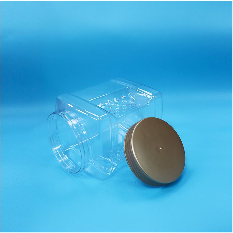 Barattoli in PET per alimenti con coperchio a vite trasparente per alghe nori tritate, bacche di corbezzolo rosse secche, noci