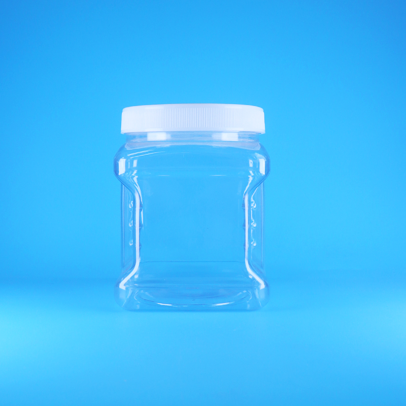 Vasetti in plastica trasparenti con coperchio a vite quadrati Airless PET per frutta secca, dolci, alimenti per l'infanzia