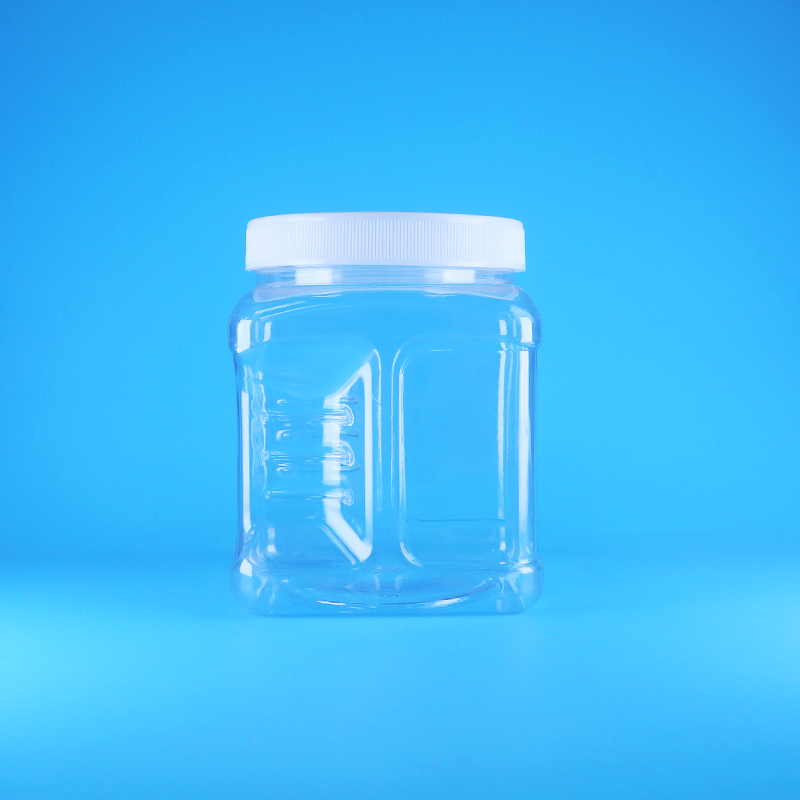 Vasetti in plastica trasparenti con coperchio a vite quadrati Airless PET per frutta secca, dolci, alimenti per l'infanzia