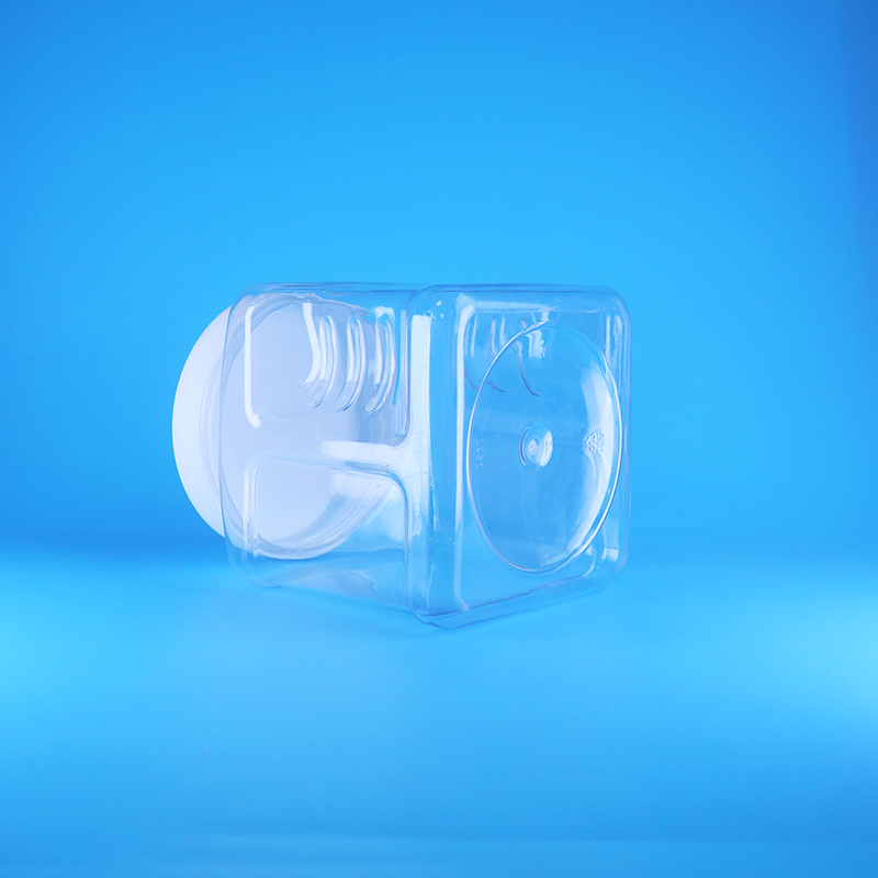 Vasetti in plastica trasparenti con coperchio a vite quadrati Airless PET per frutta secca, dolci, alimenti per l'infanzia