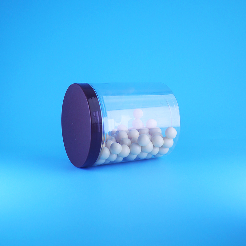 Barattoli rotondi alti trasparenti in plastica PET per alimenti, ermetici, per dolci e cibi secchi, con coperchio piatto a vite