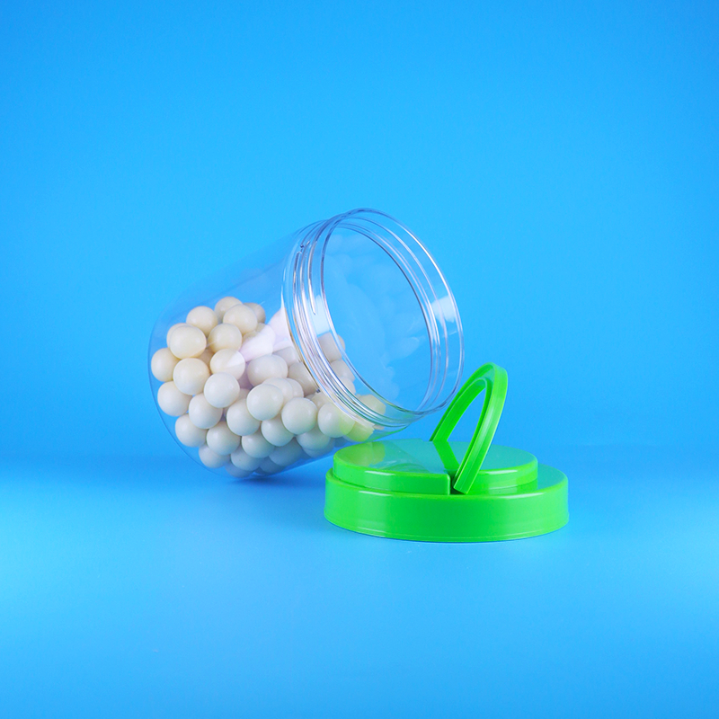 Barattolo di burro di arachidi rotondo trasparente in PET di plastica vuoto sigillabile con coperchio a vite senza BPA