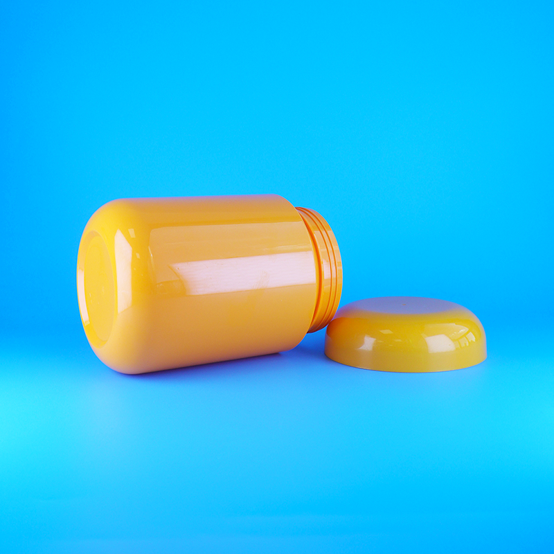 Barattoli per biscotti in PET rotondi arancioni ermetici in plastica con tappo a vite arancione