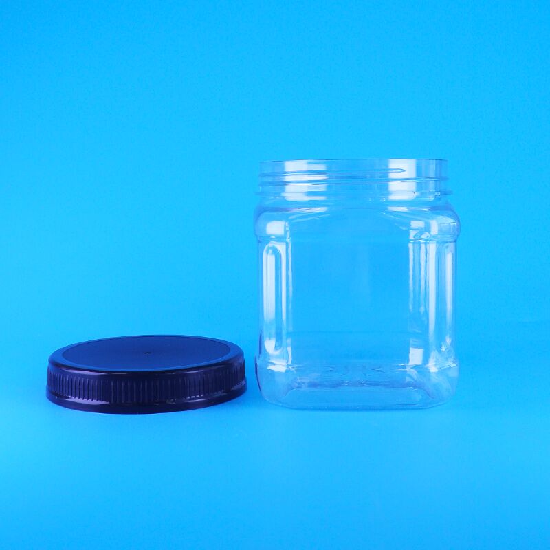 Capo a vite senza aria quadrato Spuntino di plastica Vaso di stoccaggio di noci di pino