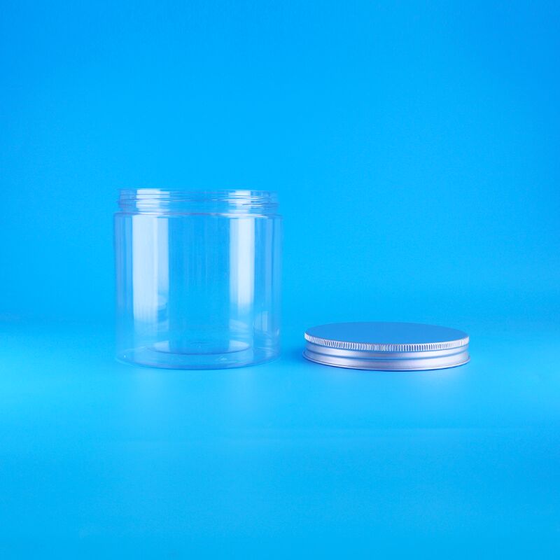 Barattolo in PET trasparente con coperchio facile da aprire per alimenti, caffè, caramelle, biscotti, tè alla rosa