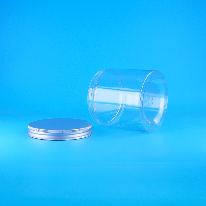 Barattolo in PET trasparente con coperchio facile da aprire per alimenti, caffè, caramelle, biscotti, tè alla rosa