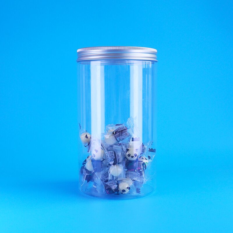 Barattoli rotondi in PET a prova di perdite per biscotti di miglio e mirtilli rossi, semi di melone sgusciati, tappi a vite