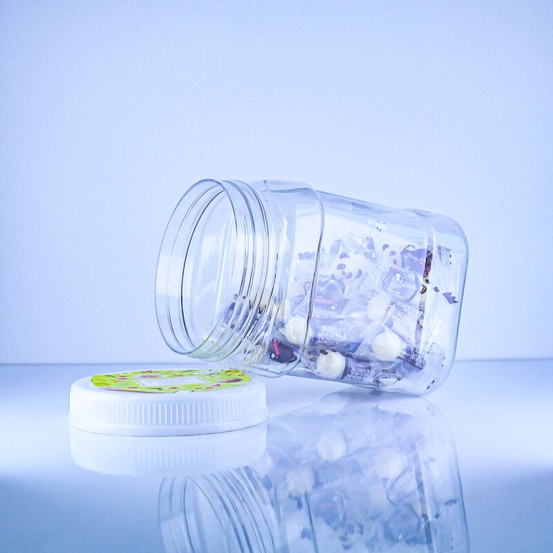 Bene di sigillamento di plastica PET a forma quadrata barattolo trasparente pasticceria di Yam cinese riempimento biscotto chiusura a vite