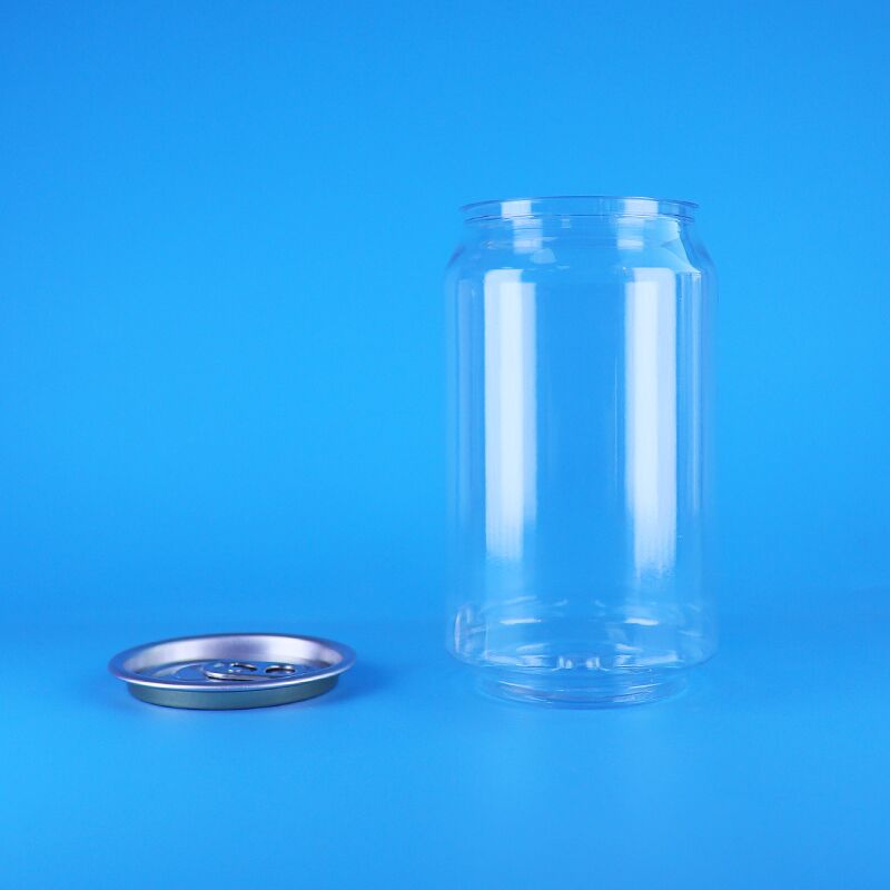 330 ml Capo facile da aprire Canno di plastica in PET trasparente per alimenti per popcorn di noccioline di sidro di caffè