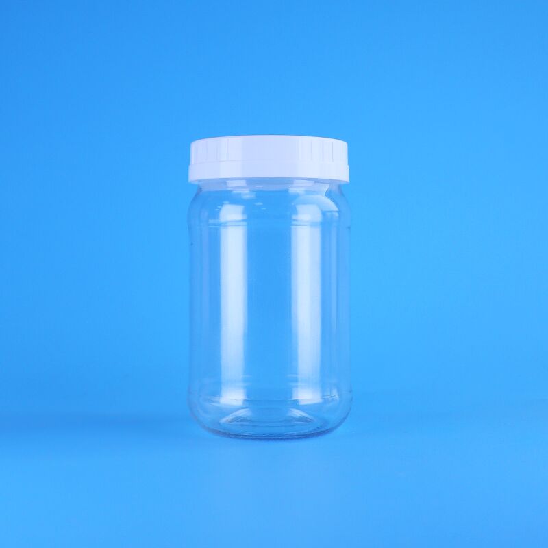 220 ml di barattolo di plastica trasparente per alimenti con tappo a vite bianco per imballaggi per insalate e marmellata