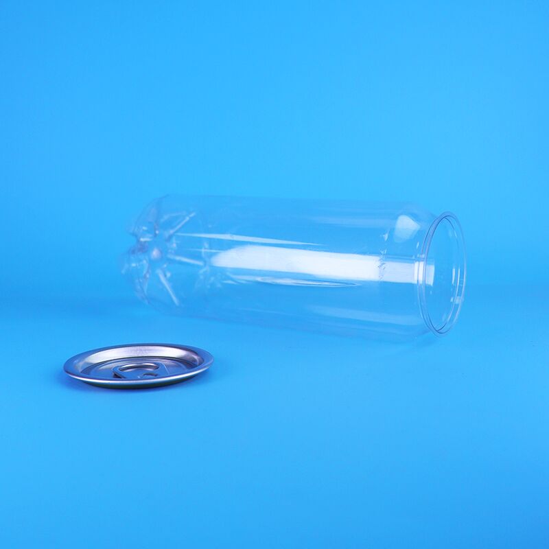 Lattina di plastica in PET con coperchio facile da aprire di 500 ml, resistente alle perdite per bevande gassate e bevande alcoliche