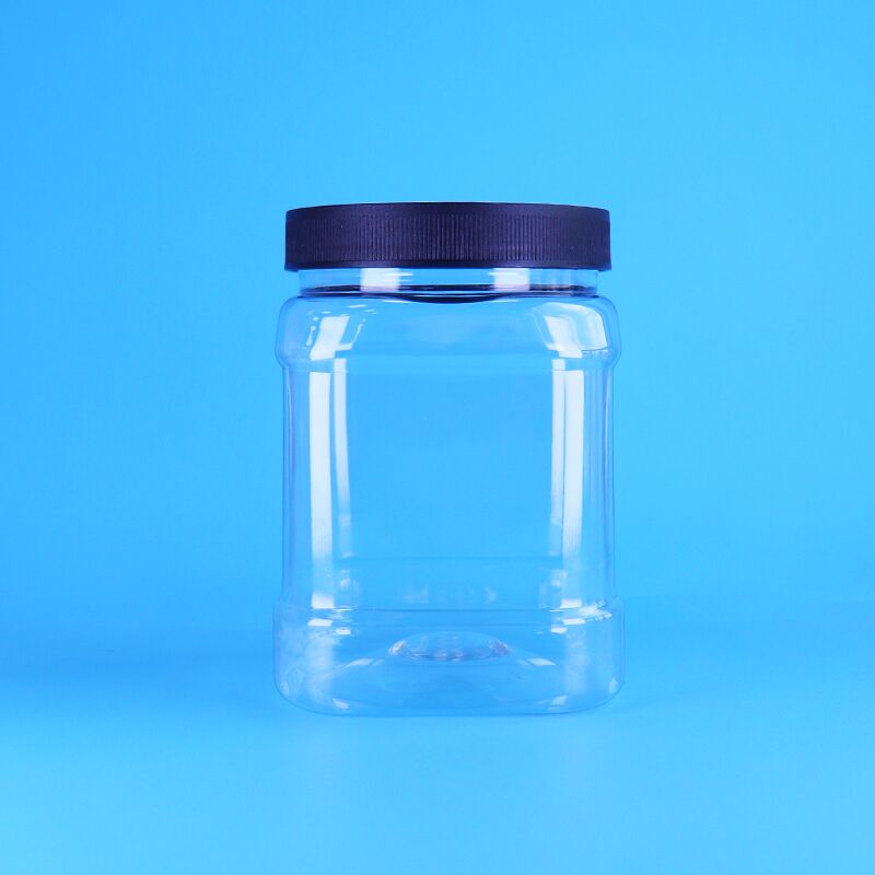 850ml Food Grade PET Square Shape Plastic Packaging Jar with Screw Lid for Baby Food and Candy Storage