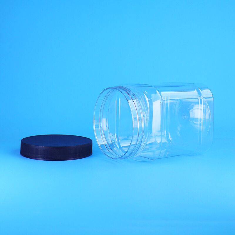 850ml Contenitori in PET Trasparente Quadrati per Alimenti con Tappo a Vite per Frutta Secca
