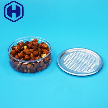 Barattolo rotondo in PET di plastica con apertura facile per alimenti, caramelle, biscotti e snack