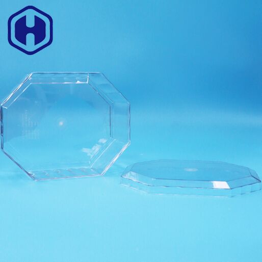 Scatola di imballaggio ottagonale in plastica PET per alimenti vuota per frutta secca, caramelle, cioccolato, biscotti