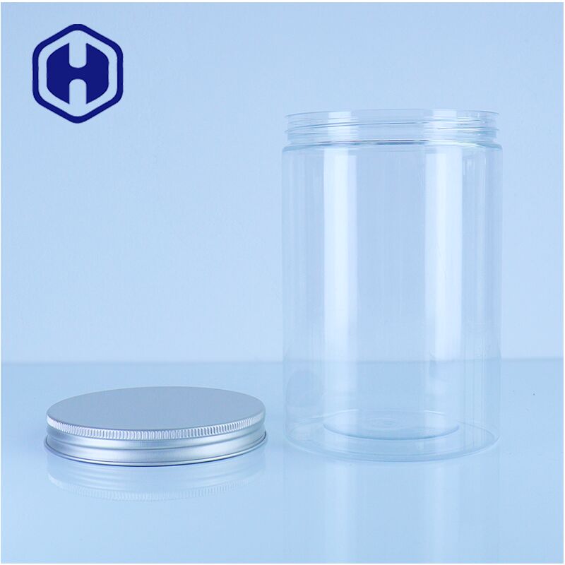 Vaso di plastica trasparente di alta qualità facile da versare Sicuro di qualità alimentare Soluzione di stoccaggio elegante Noci Caramelle Spuntini