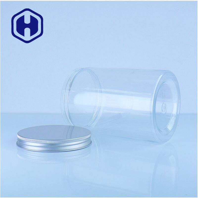 Vaso di plastica trasparente di alta qualità facile da versare Sicuro di qualità alimentare Soluzione di stoccaggio elegante Noci Caramelle Spuntini