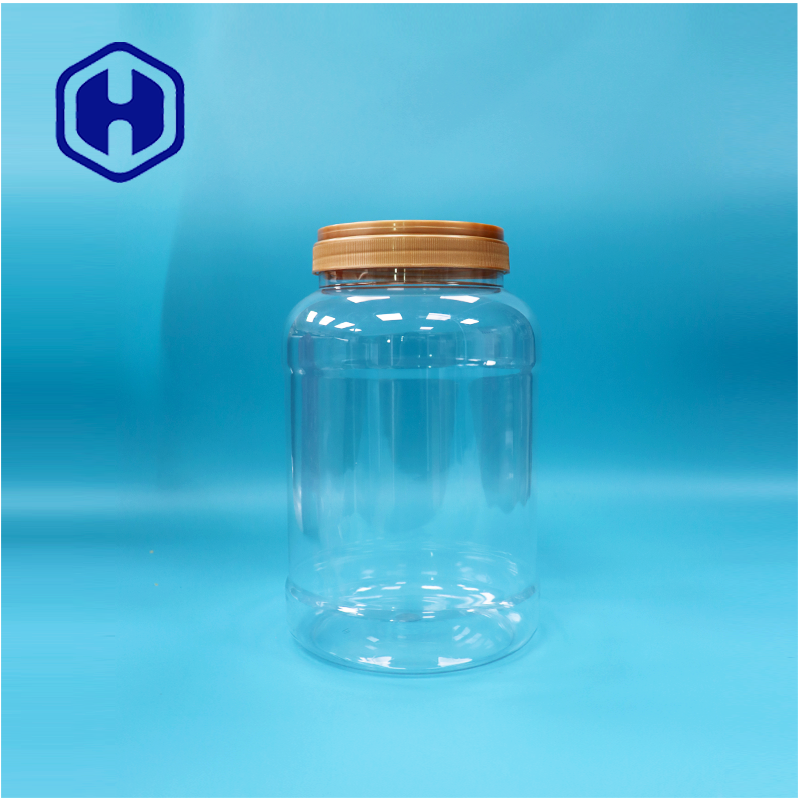 Bpa Free Handle Cap trasparente rotondo bocca larga PET plastica latte in polvere bicchiere
