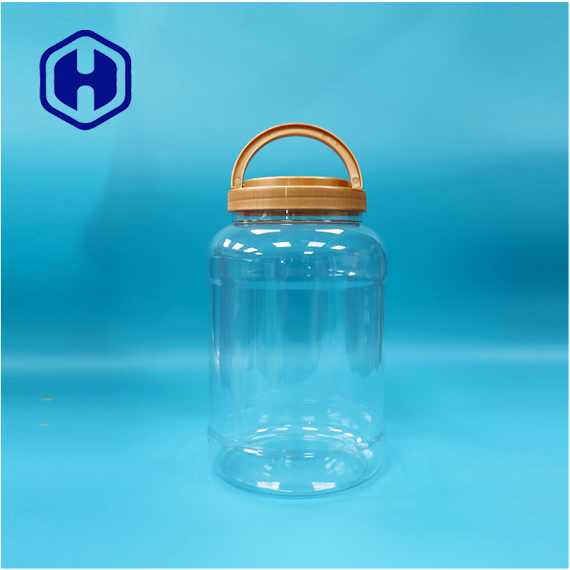 Bpa Free Handle Cap trasparente rotondo bocca larga PET plastica latte in polvere bicchiere