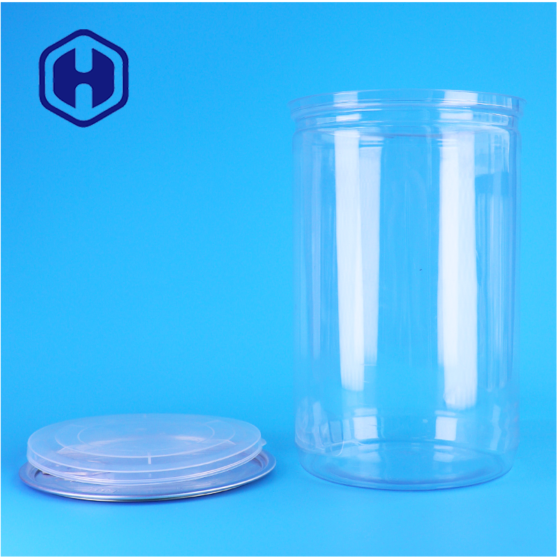 Confezione di plastica PET rotonda con coperchio in alluminio Spezie Zucchero Proteine in polvere facile versare