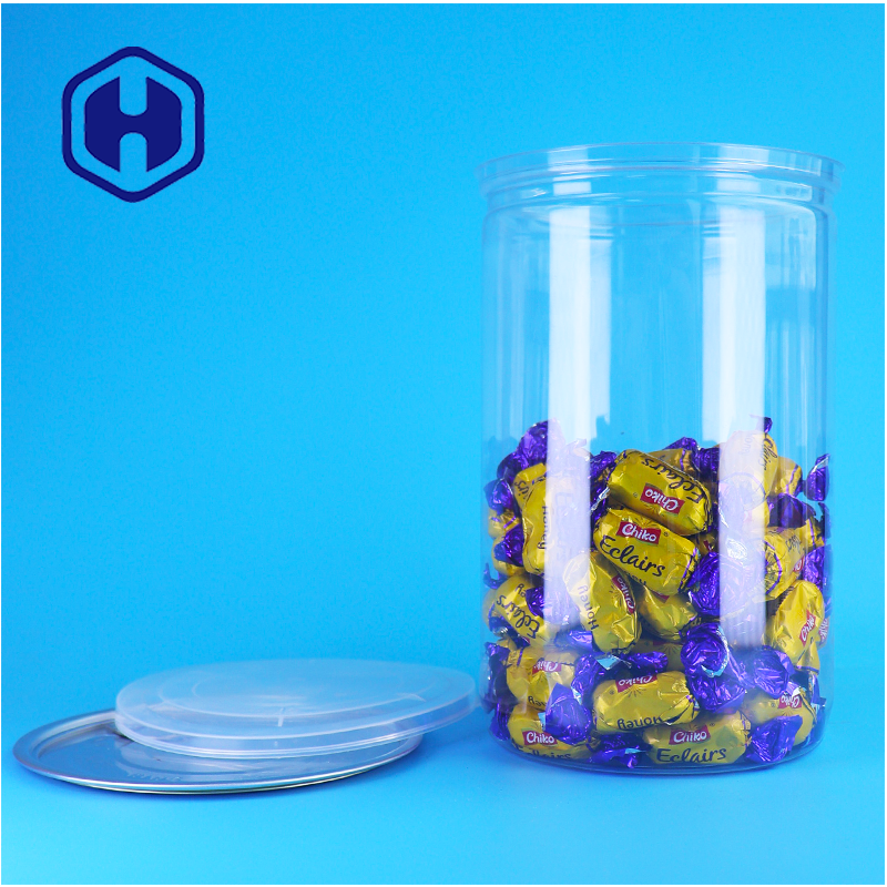 Confezione di plastica PET rotonda con coperchio in alluminio Spezie Zucchero Proteine in polvere facile versare
