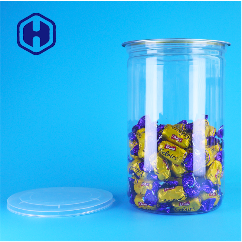 Cereali Pet Treats Noccioline mescolate libere da BPA Canne di PET trasparente in plastica con coperchio in alluminio