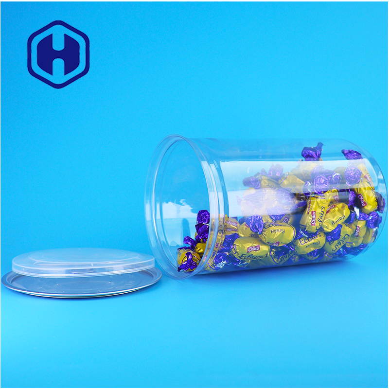 Cereali Pet Treats Noccioline mescolate libere da BPA Canne di PET trasparente in plastica con coperchio in alluminio
