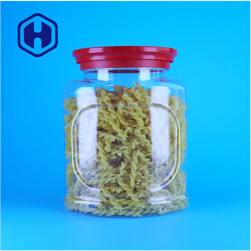Vaso di snack in plastica trasparente con coperchio a vite Popcorn confezionamento contenitore alimentare OEM produttore