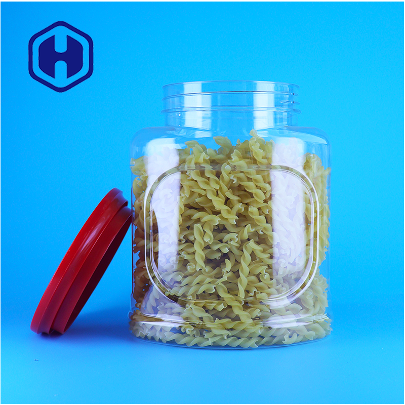 Vaso di snack in plastica trasparente con coperchio a vite Popcorn confezionamento contenitore alimentare OEM produttore
