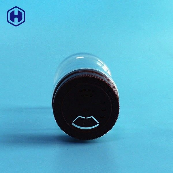 Barattolo di plastica trasparente della spezia con tre tipo coperchio superiore rotatorio dei fori