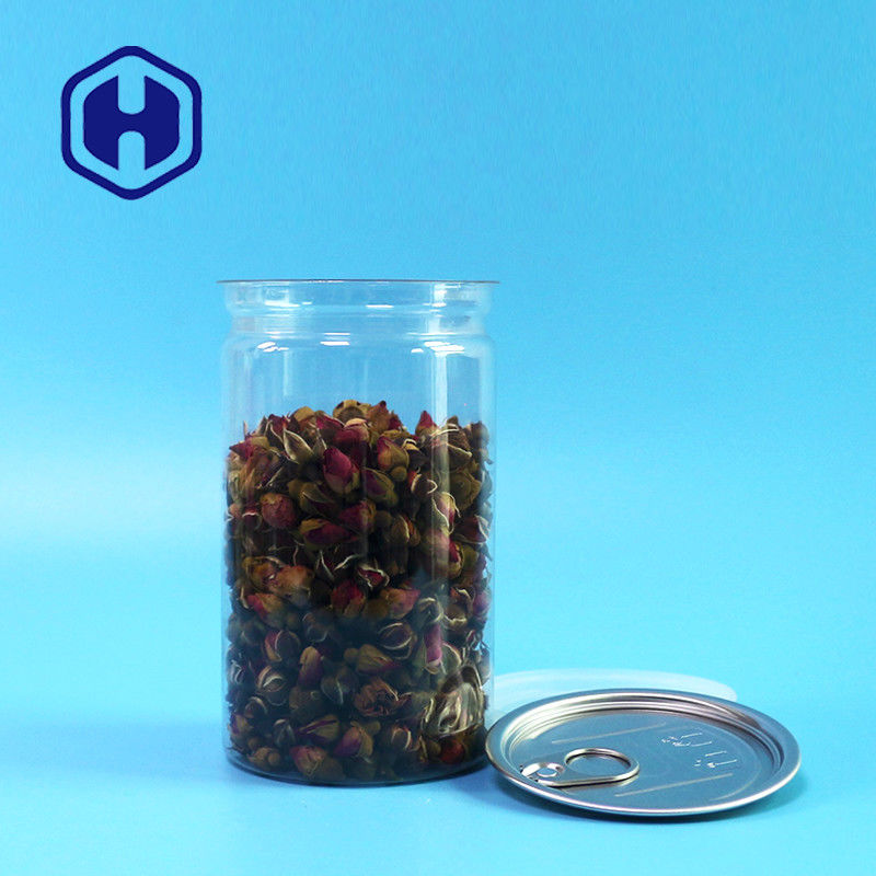 L'ANIMALE DOMESTICO di plastica aperto facile rotondo 16.9oz può 500ml per le arachidi asciutte delle bacche degli spuntini