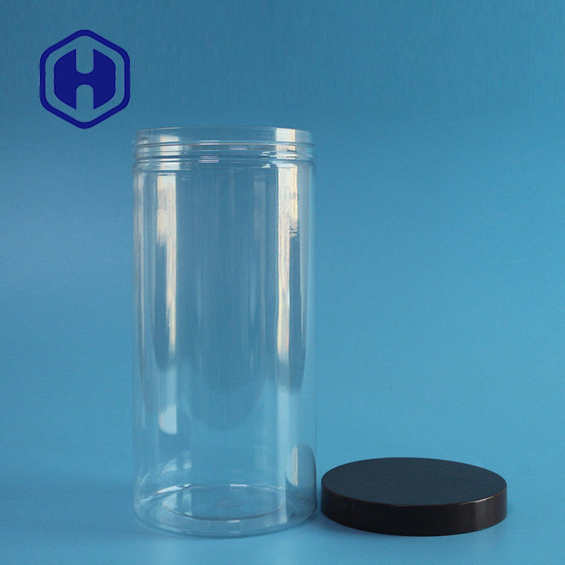 il barattolo di plastica della prova della perdita 750ml diritto ha parteggiato bocca d'imballaggio dell'ANIMALE DOMESTICO della chiara bobina lunga del cavo ampia