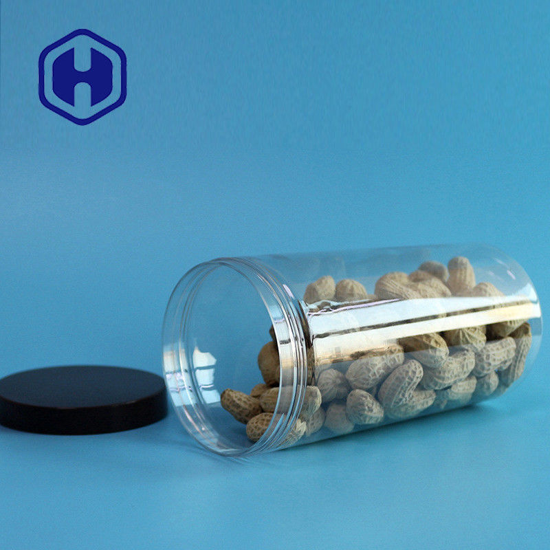 il barattolo di plastica della prova della perdita 750ml diritto ha parteggiato bocca d'imballaggio dell'ANIMALE DOMESTICO della chiara bobina lunga del cavo ampia