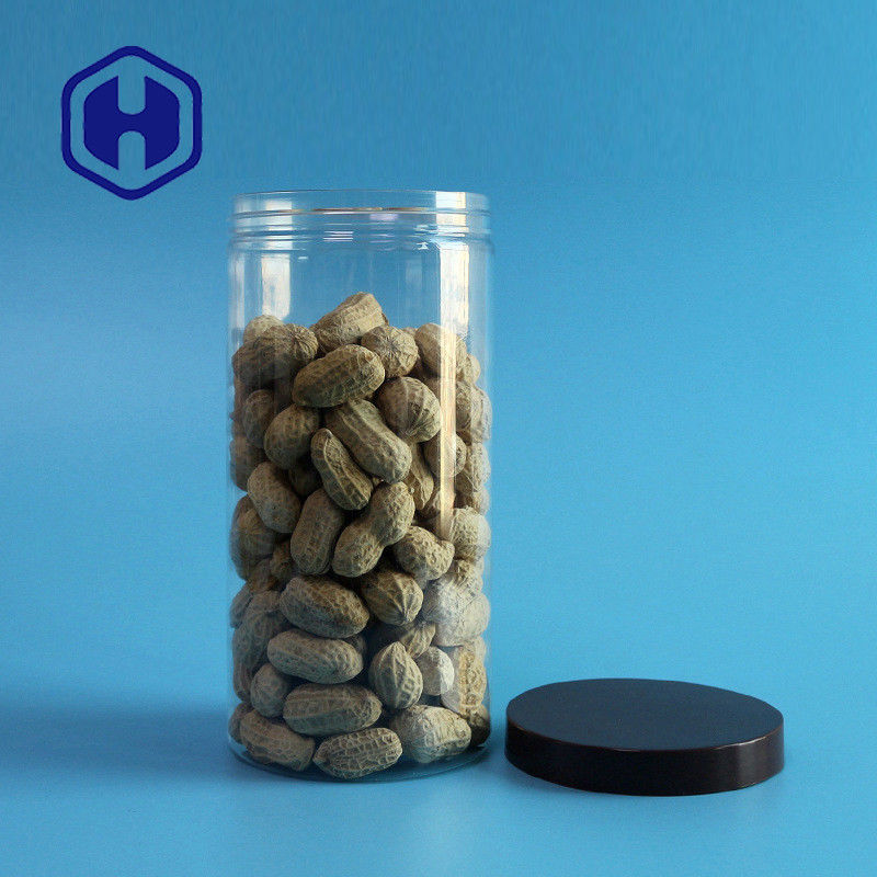 il barattolo di plastica della prova della perdita 750ml diritto ha parteggiato bocca d'imballaggio dell'ANIMALE DOMESTICO della chiara bobina lunga del cavo ampia