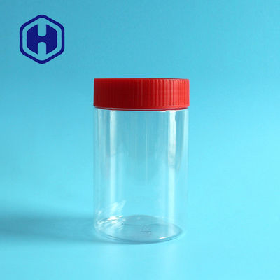 Barattolo di plastica dell'ANIMALE DOMESTICO del giro 475ml della cucina con colore marrone-rosso giallo del coperchio