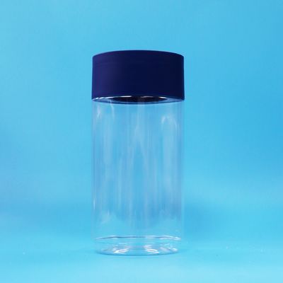 Barattolo trasparente in plastica PET a forma ovale per biscotti, frutta secca e caramelle, con tappo antimanomissione e senza BPA