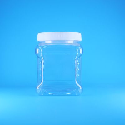 Vasetti in plastica trasparenti con coperchio a vite quadrati Airless PET per frutta secca, dolci, alimenti per l'infanzia