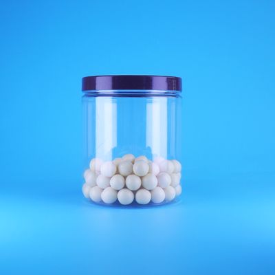 Barattoli rotondi alti trasparenti in plastica PET per alimenti, ermetici, per dolci e cibi secchi, con coperchio piatto a vite