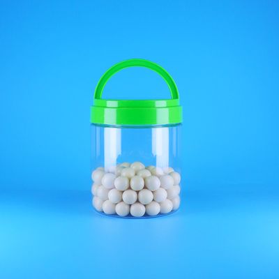 Barattolo di burro di arachidi rotondo trasparente in PET di plastica vuoto sigillabile con coperchio a vite senza BPA