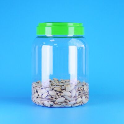 Barattolo di plastica rotondo PET trasparente per alimenti, tappo piatto, caffè, caramelle, semi di loto, omogeneizzati per bambini