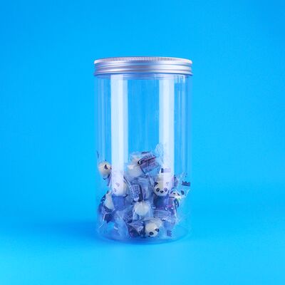 Barattoli rotondi in PET a prova di perdite per biscotti di miglio e mirtilli rossi, semi di melone sgusciati, tappi a vite