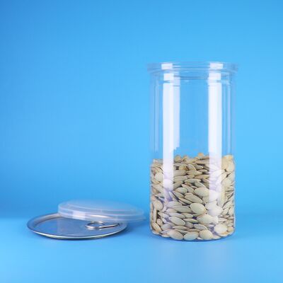 Bocca ampia, facile da aprire, coperchio aperto, biscotti di qualità alimentare, caramelle, frutta secca, PET chiaro, vasetto da 700 ml