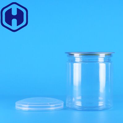 Barattoli rotondi trasparenti e sigillabili per alimenti per bambini, in plastica PET, pesca gialla, con coperchio facile da aprire
